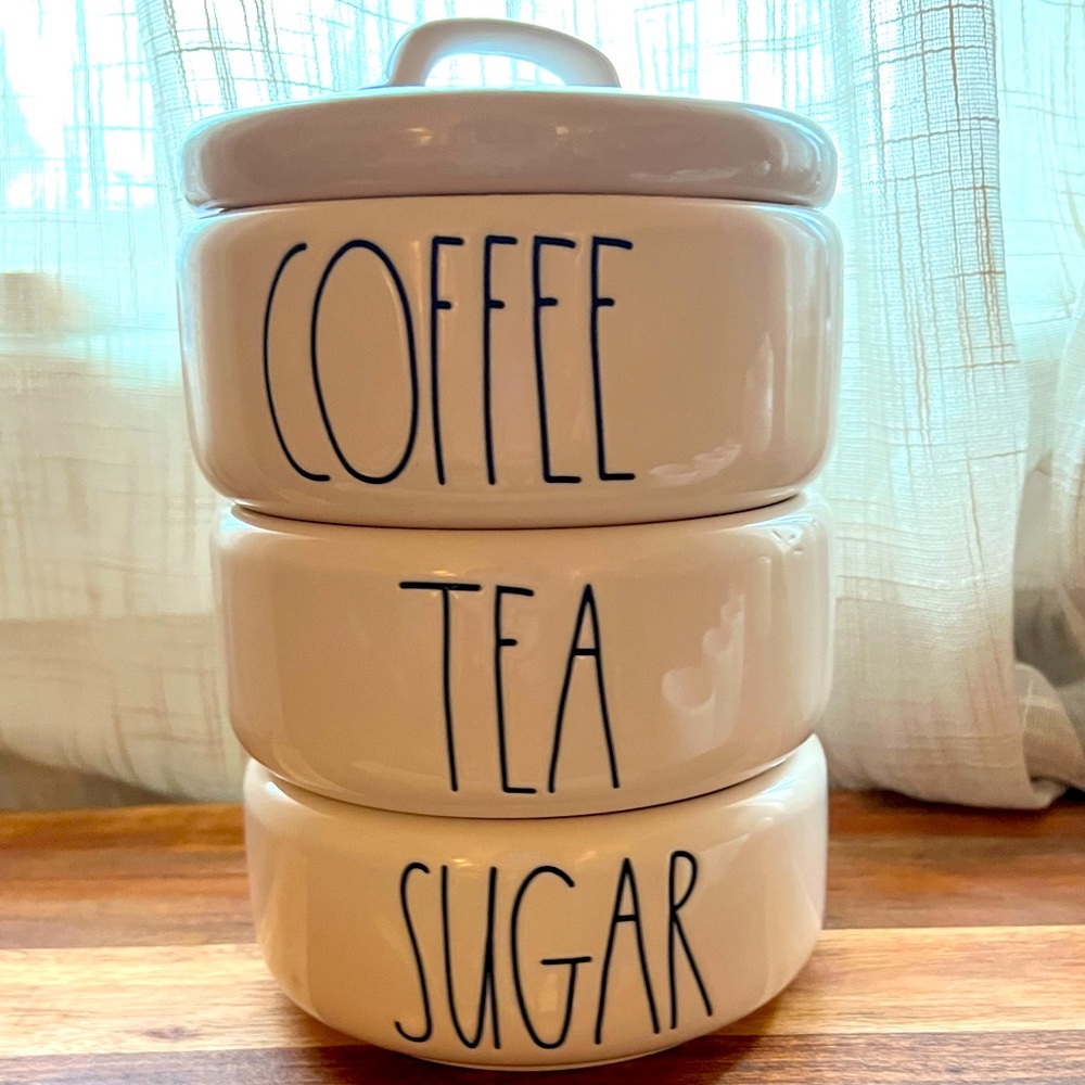 Rae Dunn stacked Coffee Tea Sugar Canister